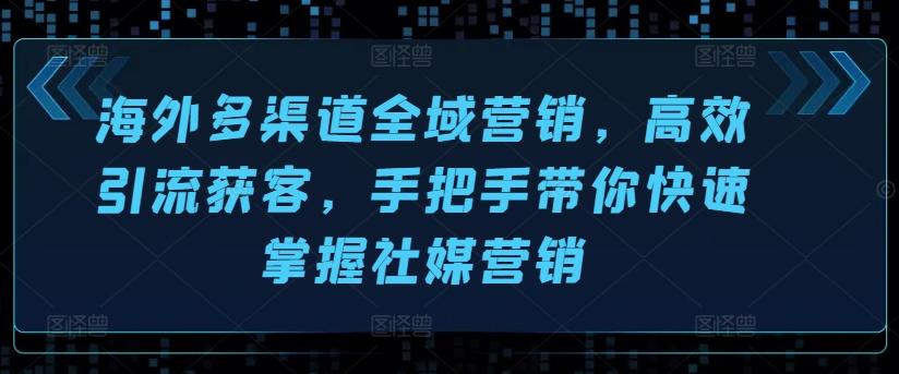 海外多渠道全域营销，高效引流获客，手把手带你快速掌握社媒营销-彼飞网创