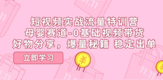 短视频实战流量特训营，母婴赛道-0基础带货，好物分享，爆量秘籍 稳定出单-彼飞网创