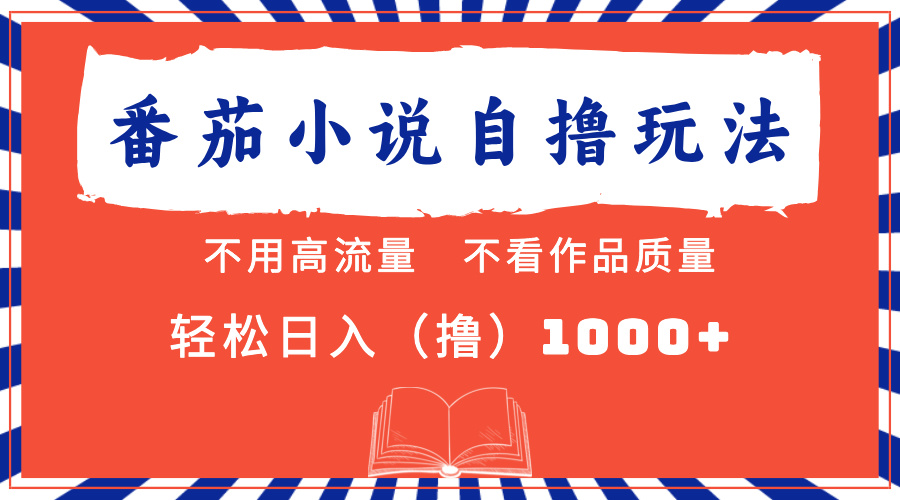番茄小说最新自撸 不看流量 不看质量 轻松日入1000+-彼飞网创