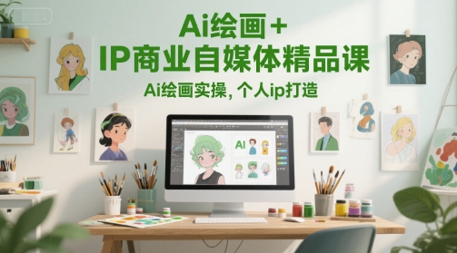 Ai绘画+IP商业自媒体精品课，Ai绘画实操，个人ip打造-彼飞网创