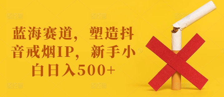 蓝海赛道，塑造抖音戒烟IP，新手小白日入500+【揭秘】-彼飞网创