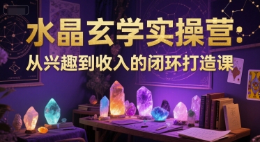 水晶玄学实操营：从兴趣到收入的闭环打造课-彼飞网创