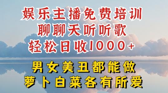 娱乐主播免费培训聊聊天听听歌轻松日收1K+，男女美丑都能做萝卜白菜各有所爱【揭秘】-彼飞网创