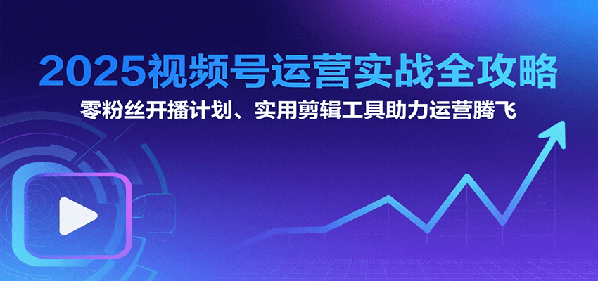 2025视频号运营实战全攻略：零粉丝开播计划、起号到到变现思维逻辑方法-彼飞网创