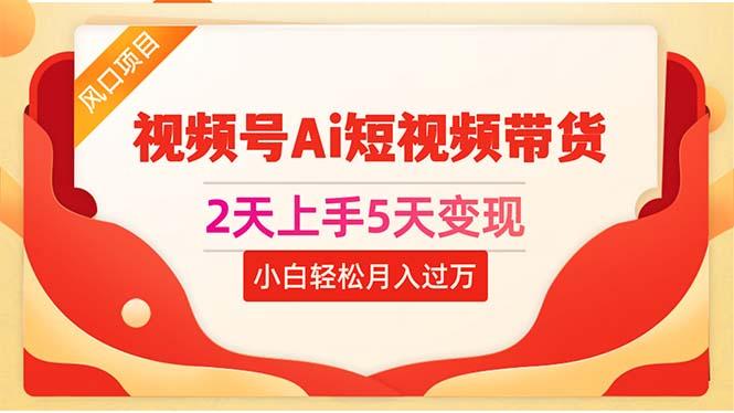 2天上手5天变现视频号Ai短视频带货0粉丝0基础小白轻松月入过万-彼飞网创