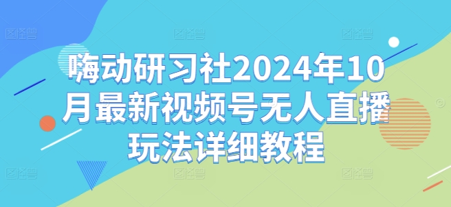 嗨动研习社2024年10月最新视频号无人直播玩法详细教程-彼飞网创