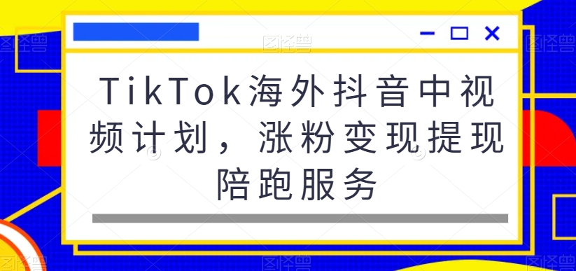 TikTok海外抖音中视频计划，涨粉变现提现陪跑服务-彼飞网创