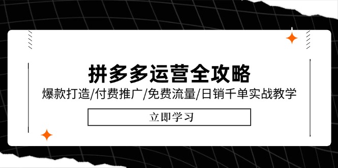 拼多多运营全攻略，爆款打造/付费推广/免费流量/日销千单实战教学/6月更新-彼飞网创