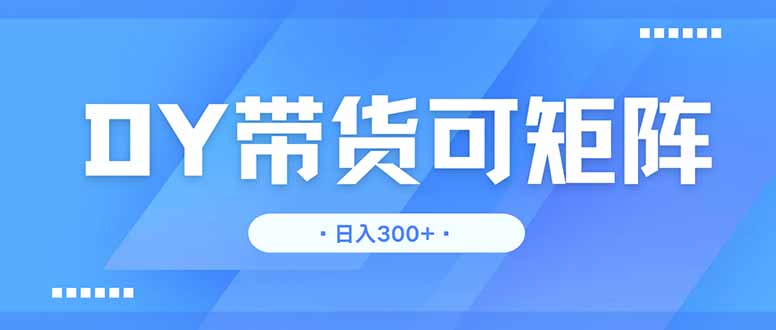 DY带货，日入300＋矩阵无上限-彼飞网创