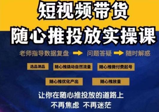 2024好物分享随心推投放实操课，随心推撬动自然流量/微付费起号/优化产出-彼飞网创
