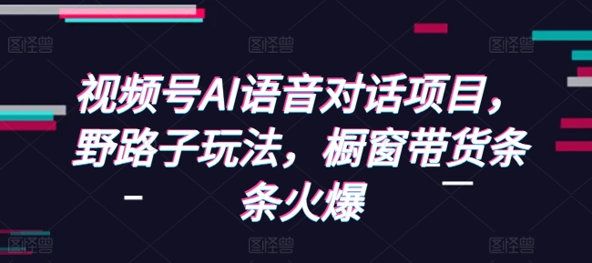 视频号AI语音对话项目，野路子玩法，橱窗带货条条火爆-彼飞网创