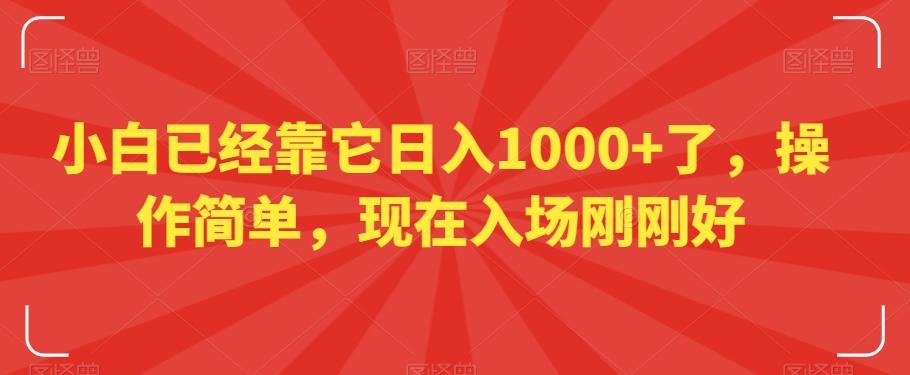 小白已经靠它日入1000+了，操作简单，现在入场刚刚好【揭秘】-彼飞网创