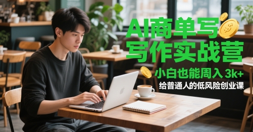 AI商单写作实战营，小白也能周入3k+，给普通人的低风险创业课-彼飞网创