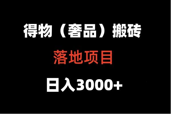 得物搬砖(高奢)落地项目 日入5000+-彼飞网创