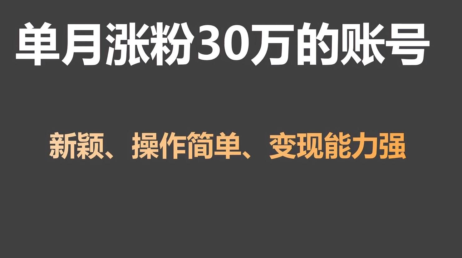单月涨粉30万，带货收入20W，5分钟就能制作一个视频！-彼飞网创
