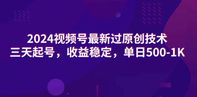 (9505期)2024视频号最新过原创技术，三天起号，收益稳定，单日500-1K-彼飞网创