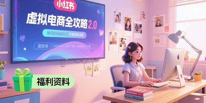 虚拟电商全攻略2.0，开店选品实操流程，账号定位、货源发布、笔记发布技巧-彼飞网创