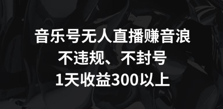 音乐号无人直播赚音浪，不违规、不封号，1天收益300+【揭秘】-彼飞网创