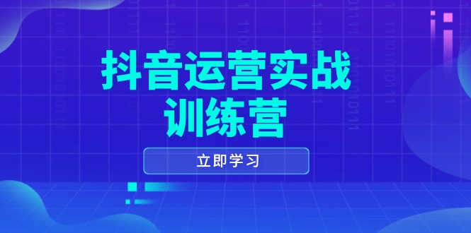 抖音运营实战训练营，0-1打造短视频爆款，涵盖拍摄剪辑、运营推广等全过程-彼飞网创