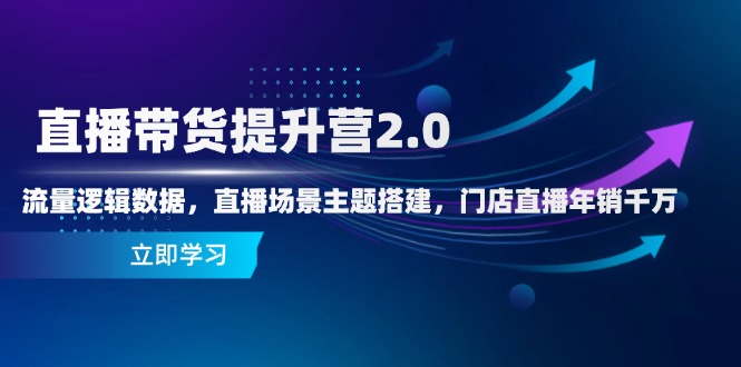 直播带货提升营2.0：流量逻辑数据，直播场景主题搭建，门店直播年销千万-彼飞网创