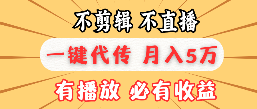 不剪辑不直播，一键代发，月入5万懒人必备，我出视频你来发-彼飞网创