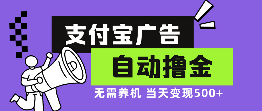 支付宝广告全自动撸金，无需养机，当天落地500+-彼飞网创