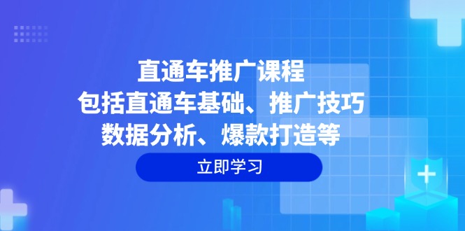 直通车推广课程：包括直通车基础、推广技巧、数据分析、爆款打造等-彼飞网创