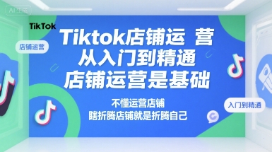 Tiktok店铺运营从入门到精通，店铺运营是基础，不懂运营店铺，瞎折腾店铺就是折腾自己-彼飞网创