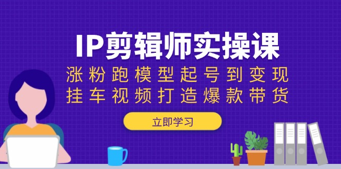 IP剪辑师实操课：涨粉跑模型起号到变现，挂车视频打造爆款带货-彼飞网创