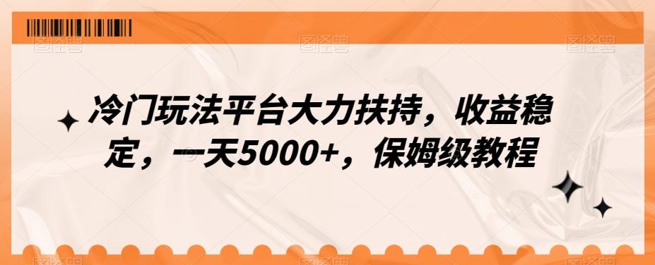 冷门玩法平台大力扶持，收益稳定，一天5000+，保姆级教程（附抖音7天起号法）-彼飞网创