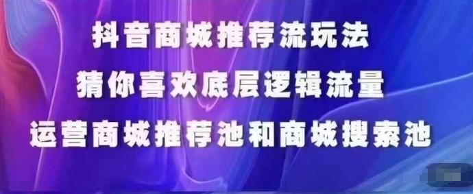 抖音商城运营课程，猜你喜欢入池商城搜索商城推荐人群标签覆盖-彼飞网创