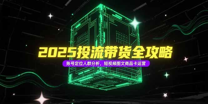 2025投流带货全攻略，账号定位人群分析，短视频图文商品卡运营-彼飞网创