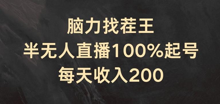 脑力找茬王，半无人直播100%起号，每天收入200+【揭秘】-彼飞网创