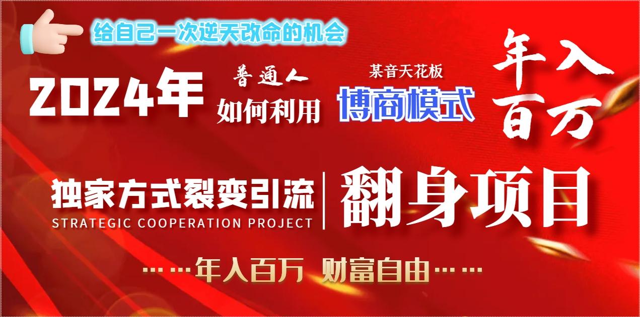 2024年普通人如何利用博商模式做翻身项目年入百万，财富自由-彼飞网创
