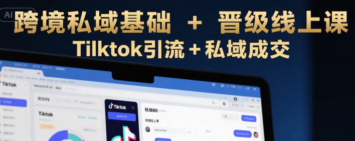 跨境私域基础+晋级线上课，Tilktok引流+私域成交-彼飞网创