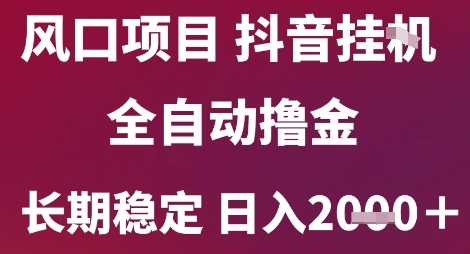 风口项目，六月最新玩法抖音无人挂G，全自动撸金，长期稳定 日入2k+【揭秘】-彼飞网创
