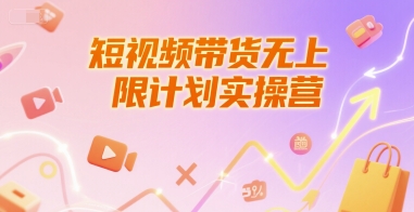 短视频带货无上限计划实操营，新人短视频带货工具流养号破播文案运营篇课程-彼飞网创