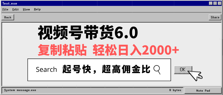 视频号带货6.0，轻松日入2000+，起号快，复制粘贴即可，超高佣金比-彼飞网创