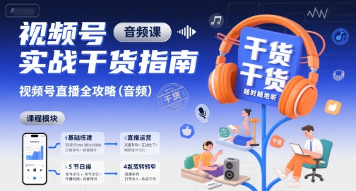 视频号实战干货指南，视频号直播全攻略(音频)-彼飞网创