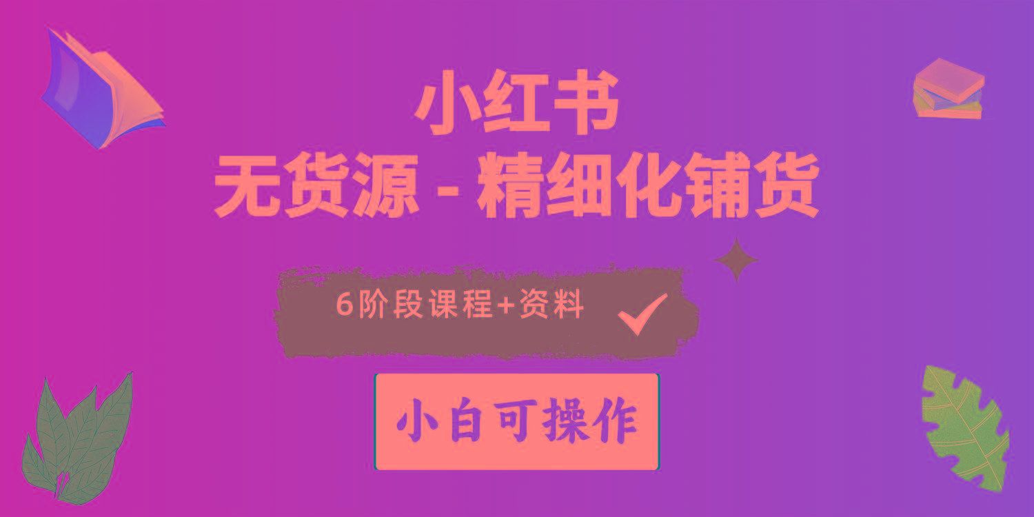 2024小红书电商风口正盛，全优质课程、适合小白(无货源-彼飞网创