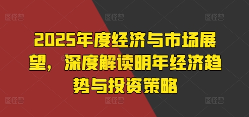 2025年度经济与市场展望，深度解读明年经济趋势与投资策略-彼飞网创