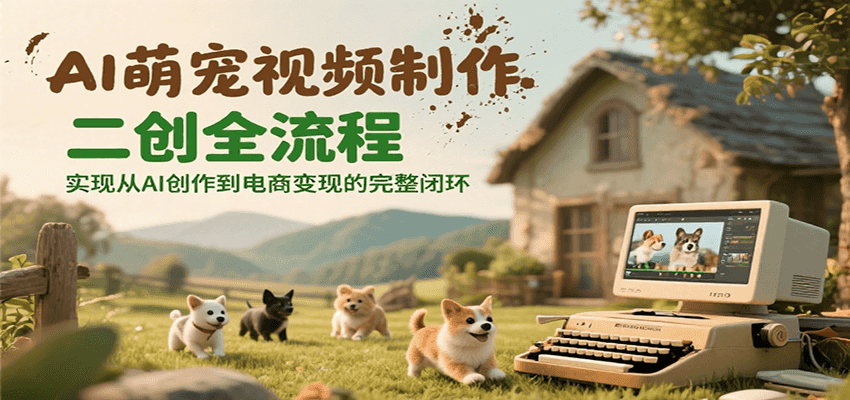 AI萌宠视频制作二创全流程，实现从AI创作到电商变现的完整闭环-彼飞网创