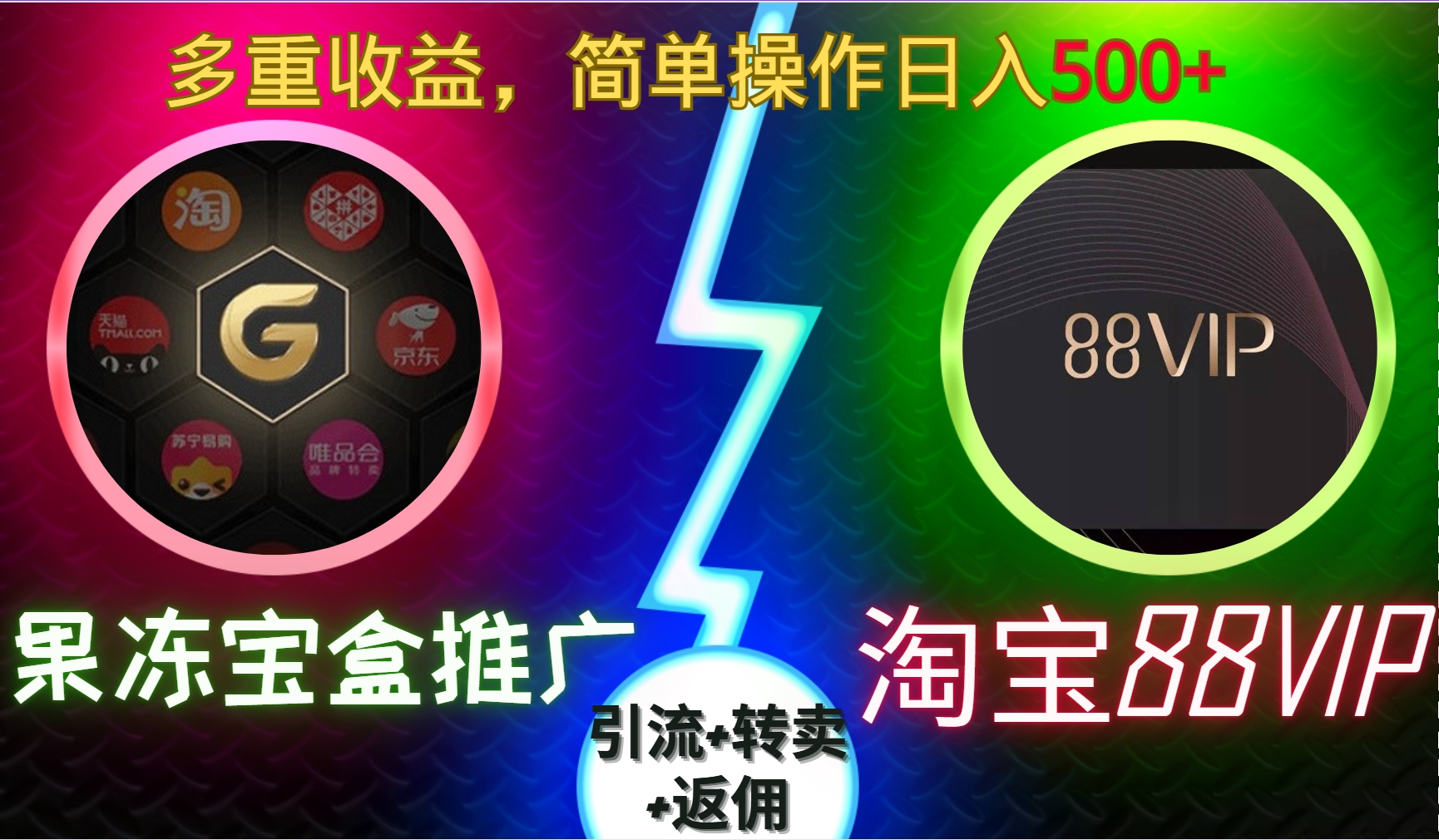 果冻宝盒推广88VIP，引流+转卖+返佣，多重收益，简单操作日入5张【揭秘】-彼飞网创