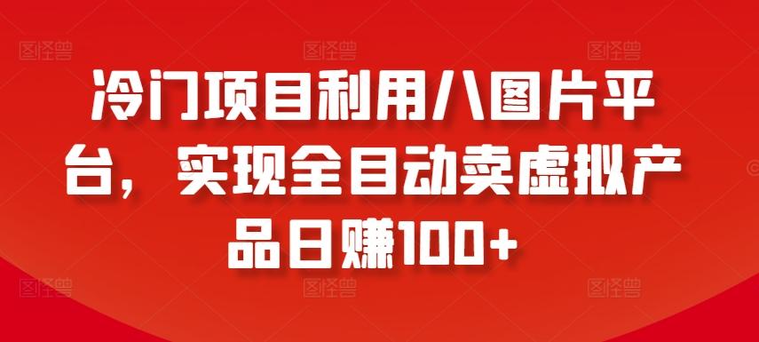 冷门项目利用八图片平台，实现全目动卖虚拟产品日赚100+【揭秘】-彼飞网创