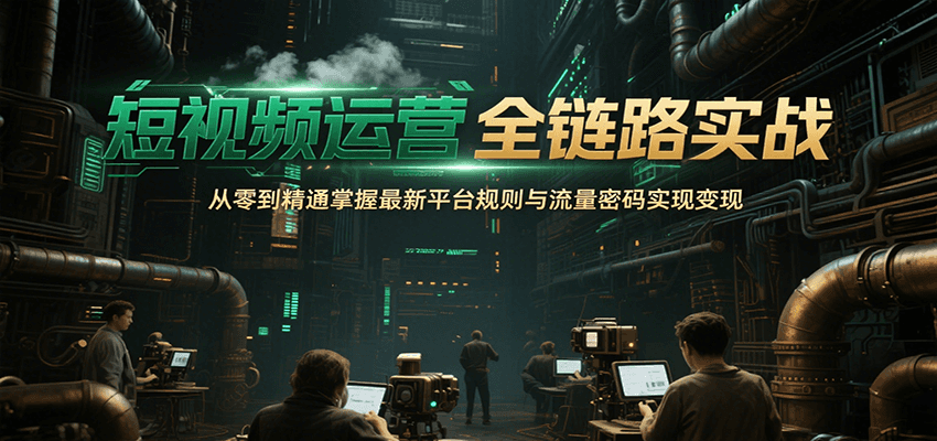 短视频运营全链路实战，从零到精通掌握最新平台规则与流量密码实现变现-彼飞网创