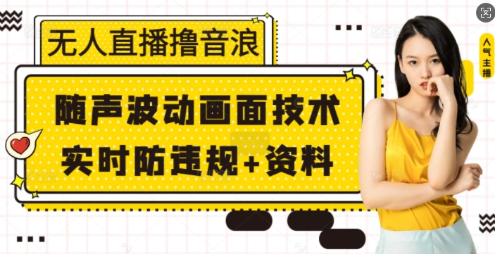 无人直播撸音浪+随声波动画面技术+实时防违规+资料【揭秘】-彼飞网创
