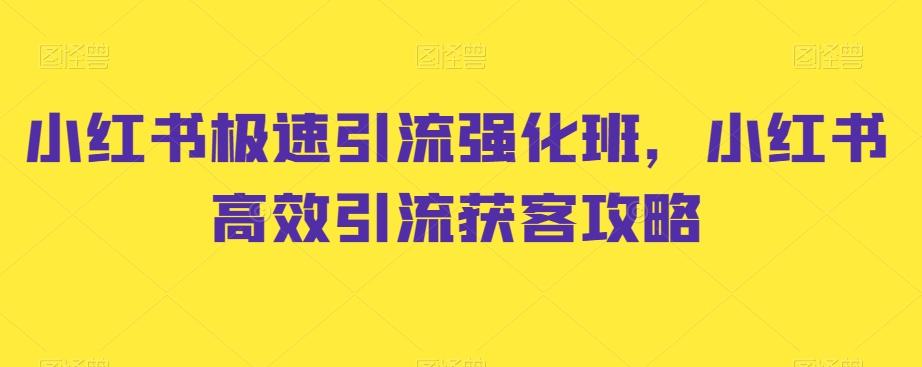 小红书极速引流强化班，小红书高效引流获客攻略-彼飞网创