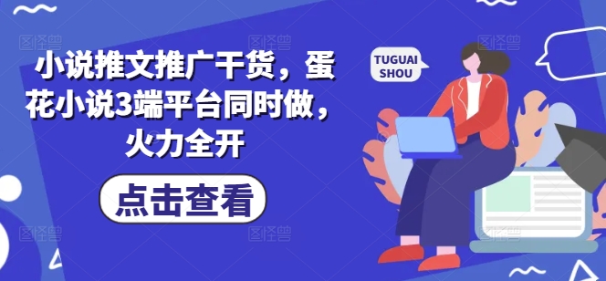 小说推文推广干货，蛋花小说3端平台同时做，火力全开-彼飞网创