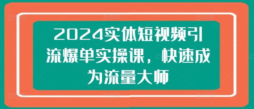 2024实体短视频引流爆单实操课，快速成为流量大师-彼飞网创
