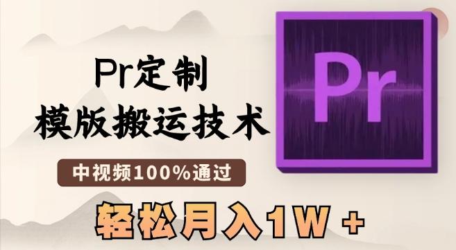 最新Pr定制模版搬运技术，中视频100%通过，几分钟一条视频，轻松月入1W＋【揭秘】-彼飞网创